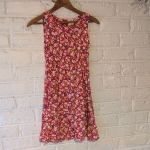 Mini Boden Floral Sleeveless Dress in Pink